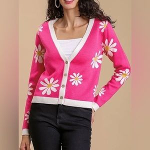 Umgee Pink Floral Cardigan